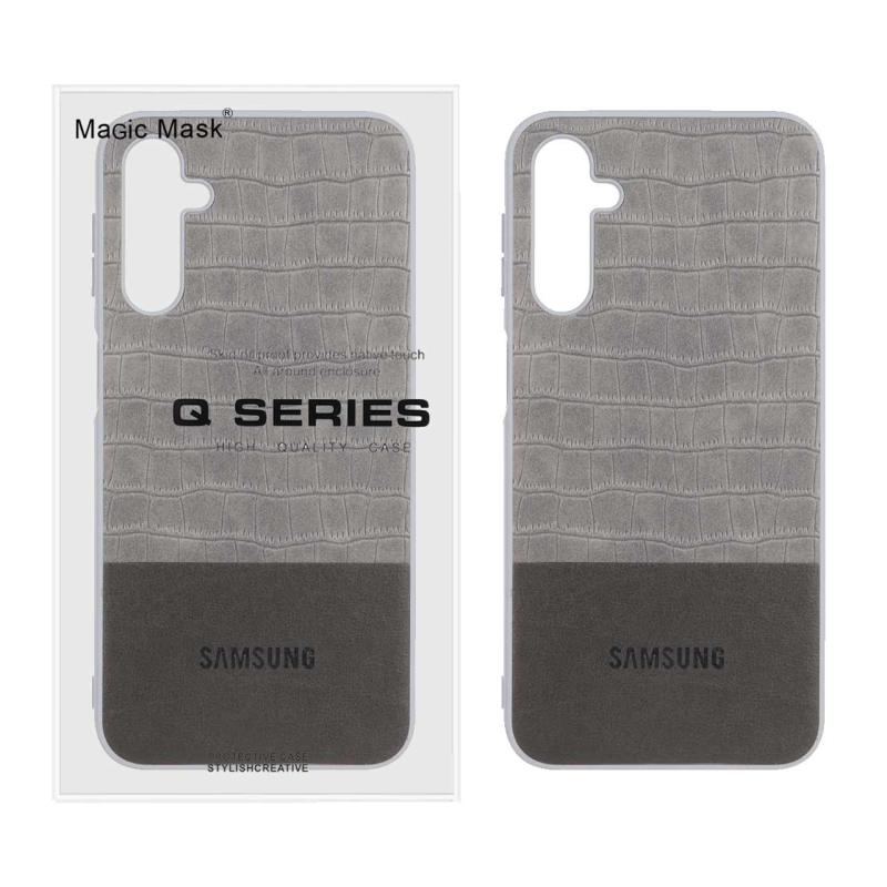 قاب چرمی کروکودیل Samsung Galaxy A24 - خاکستری (پک دار)