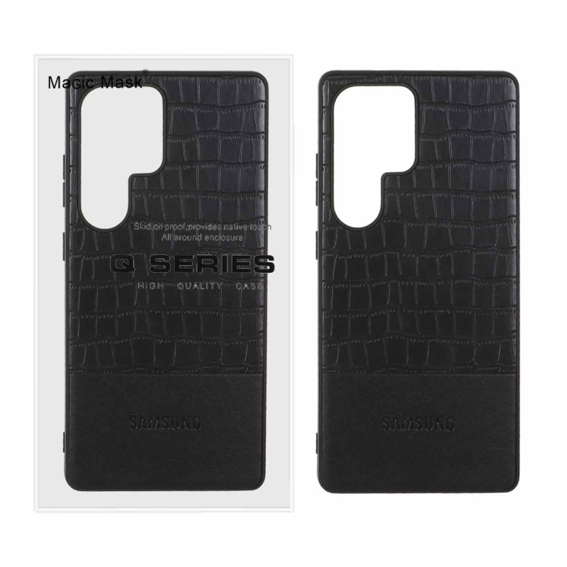 قاب چرمی کروکودیل Samsung Galaxy S25 Ultra - مشکی (پک دار)