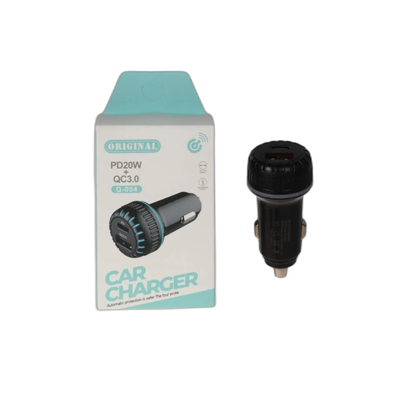 شارژر فندکی فست و PD دو پورت مدل Q-004 20W - مشکی - BSA