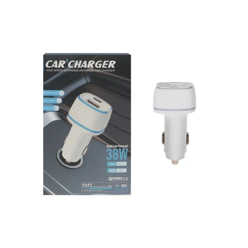 شارژر فندکی فست و PD دو پورت مدل CC-XL 38W - سفید - BSA