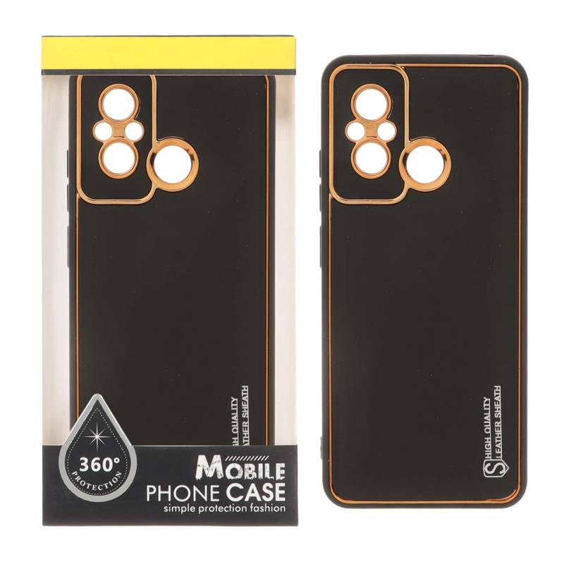 قاب My Case چرمی Leather Sheath مدل Xiaomi Redmi 12C / Redmi 11A / Poco C55 - مشکی (پک دار)