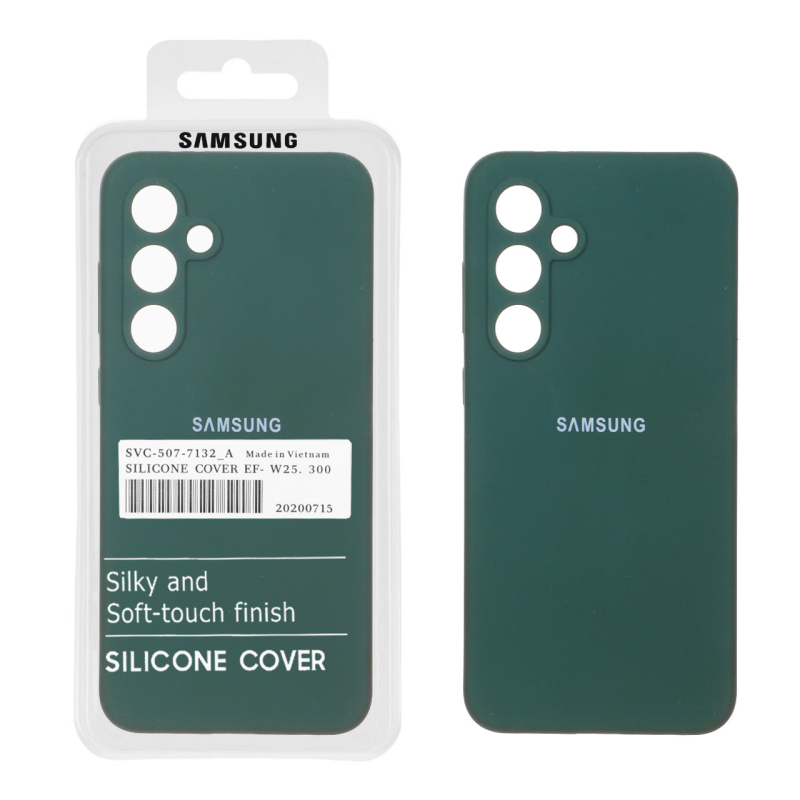 قاب سیلیکونی پاک کنی اورجینال درجه یک Samsung Galaxy S24 FE - سبز تیره (پک دار)