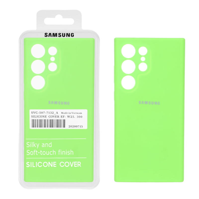 قاب سیلیکونی پاک کنی اورجینال درجه یک Samsung Galaxy S23 Ultra - سبز فسفری (پک دار)