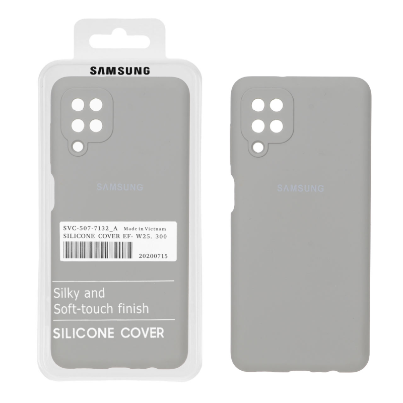 قاب سیلیکونی پاک کنی اورجینال درجه یک Samsung Galaxy A12 / M12 / F12 - طوسی (پک دار)