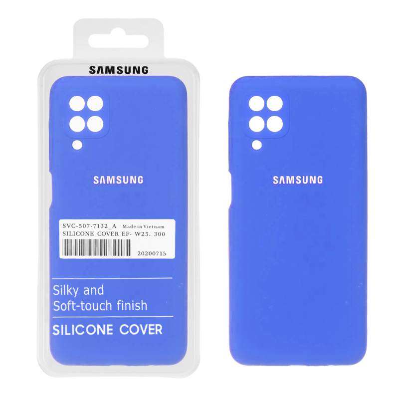 قاب سیلیکونی پاک کنی اورجینال درجه یک Samsung Galaxy A12 / M12 / F12 - آبی کاربنی (پک دار)