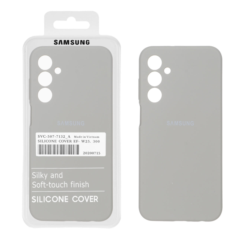 قاب سیلیکونی پاک کنی اورجینال درجه یک Samsung Galaxy A25 5G - طوسی (پک دار)