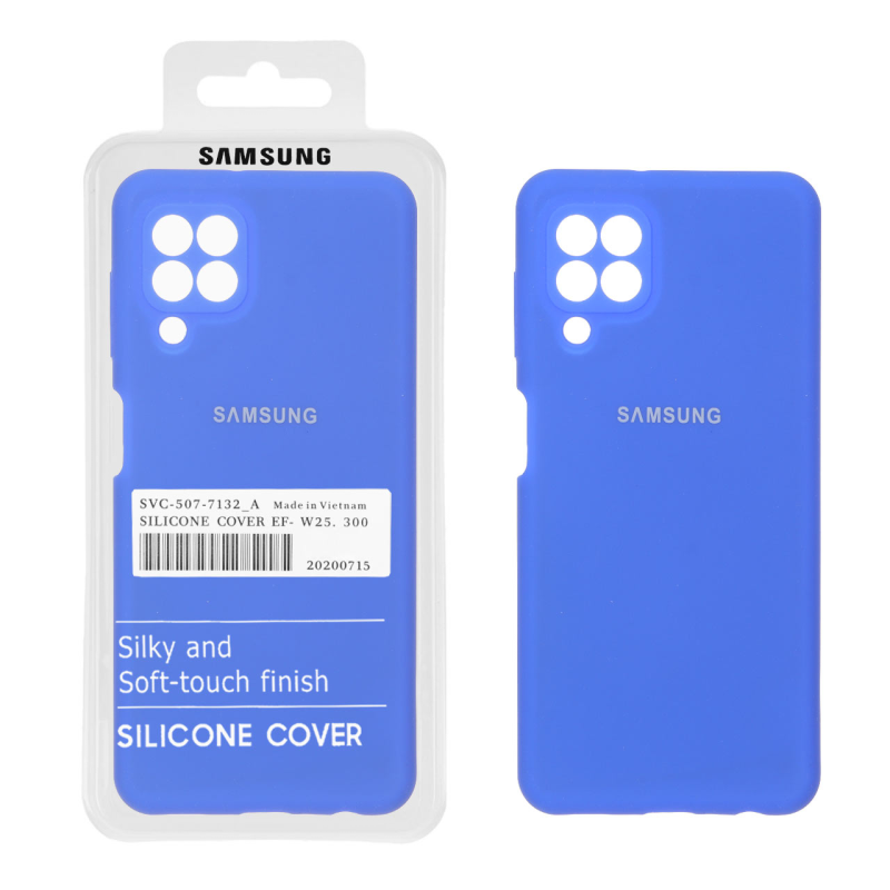 قاب سیلیکونی پاک کنی اورجینال درجه یک Samsung Galaxy A22 4G / M22 / M32 4G / F22 - آبی کاربنی (پک دار)