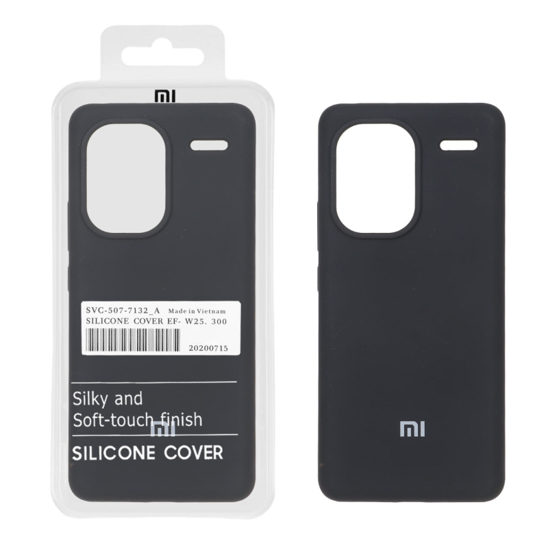 قاب سیلیکونی پاک کنی اورجینال درجه یک Xiaomi Redmi Note 13 Pro Plus 5G - مشکی (پک دار)