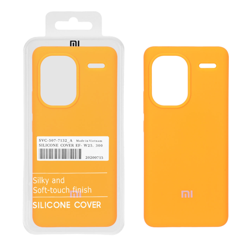 قاب سیلیکونی پاک کنی اورجینال درجه یک Xiaomi Redmi Note 13 Pro Plus 5G - نارنجی فانتزی (پک دار