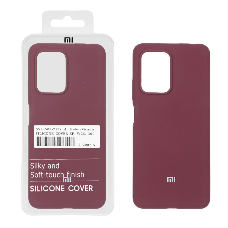 قاب سیلیکونی پاک کنی اورجینال درجه یک Xiaomi Poco X4 GT / Redmi Note 11T Pro 5G / Redmi Note 11T Pro Plus - زرشکی (پک دار)