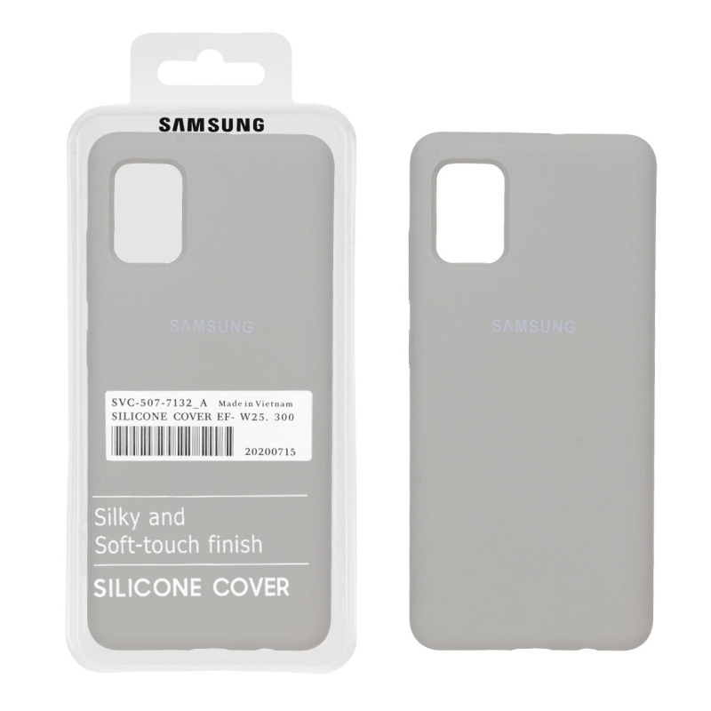 قاب سیلیکونی پاک کنی اورجینال درجه یک Samsung Galaxy A51 / M40s - طوسی (پک دار)