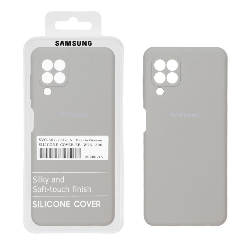 قاب سیلیکونی پاک کنی اورجینال درجه یک Samsung Galaxy A22 4G / M22 / M32 4G / F22 - طوسی (پک دار)