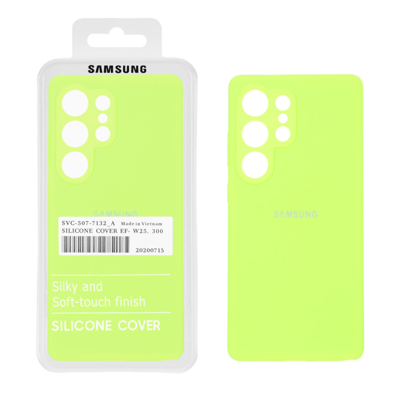 قاب سیلیکونی پاک کنی اورجینال درجه یک Samsung Galaxy S25 Ultra - سبز فسفری (پک دار)