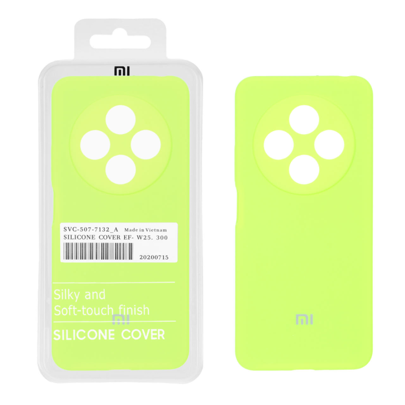 قاب سیلیکونی پاک کنی اورجینال درجه یک Xiaomi Redmi 14C / Redmi A4 / Poco C75 - سبز فسفری (پک دار)