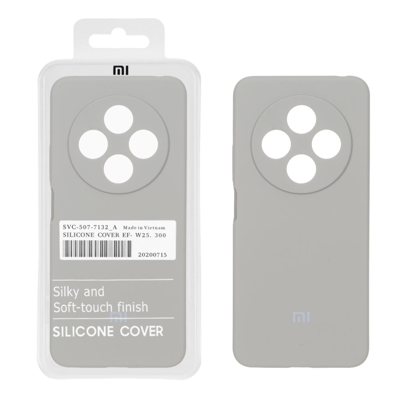 قاب سیلیکونی پاک کنی اورجینال درجه یک Xiaomi Redmi 14C / Redmi A4 / Poco C75 - طوسی (پک دار)