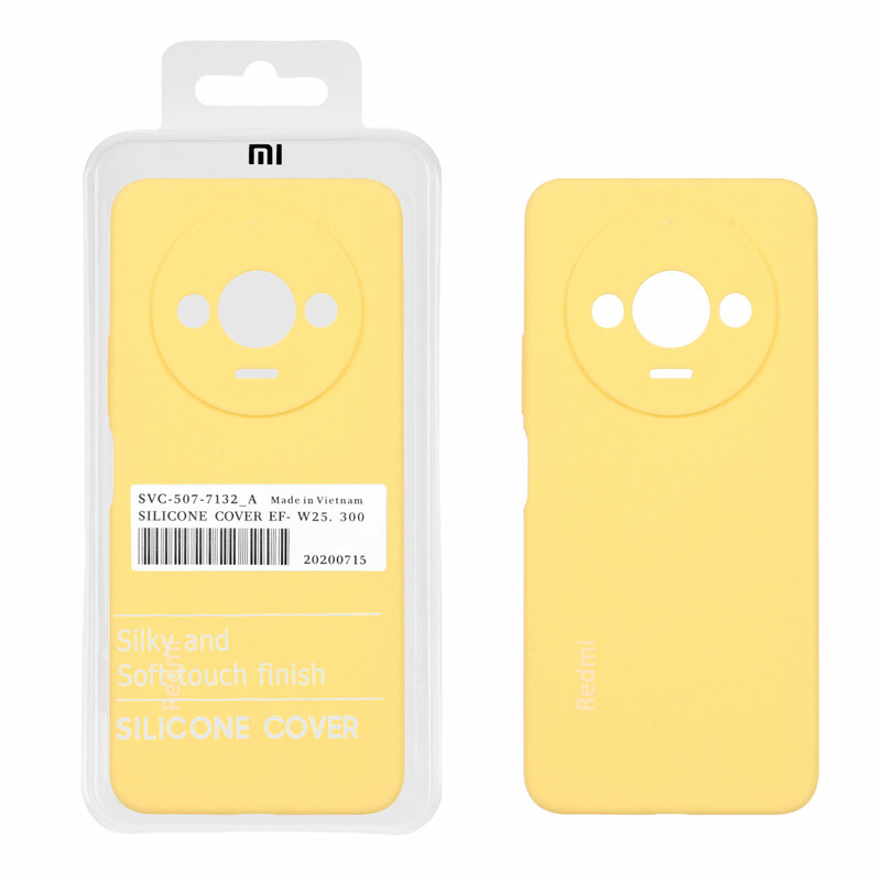 قاب سیلیکونی پاک کنی اورجینال درجه یک Xiaomi Redmi A3 / A3x / Poco C61 - زرد (پک دار)