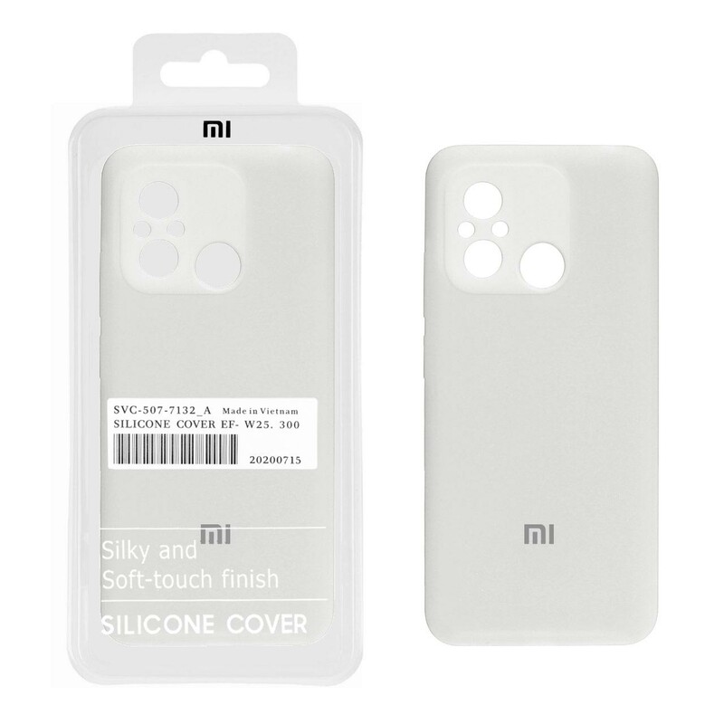 قاب سیلیکونی پاک کنی اورجینال درجه یک Xiaomi Redmi 12C / Redmi 11A / Poco C55 - سفید (پک دار)