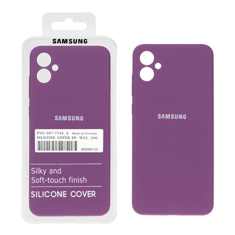 قاب سیلیکونی پاک کنی اورجینال درجه یک Samsung Galaxy A05 - ارغوانی (پک دار)