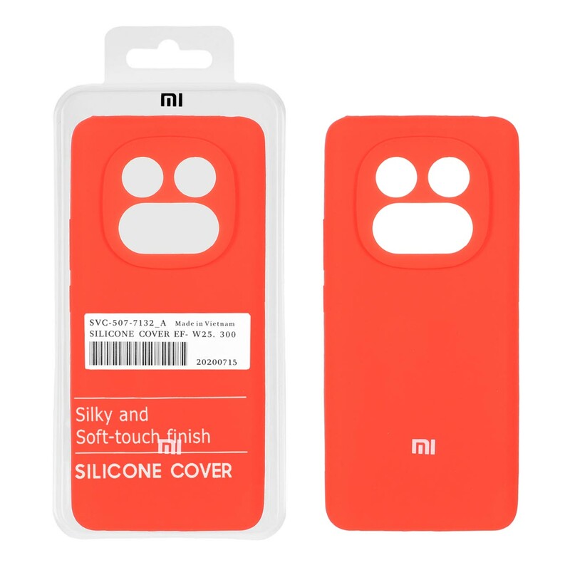 قاب سیلیکونی پاک کنی اورجینال درجه یک Xiaomi Redmi Note 14 Pro Plus 5G - قرمز (پک دار)