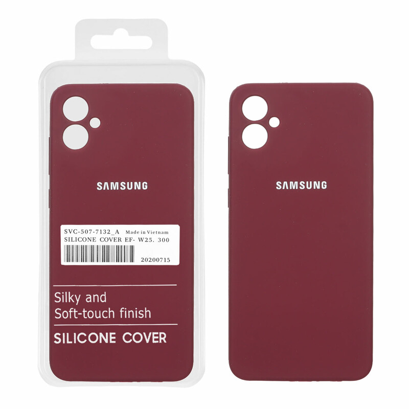 قاب سیلیکونی پاک کنی اورجینال درجه یک Samsung Galaxy A05 - زرشکی (پک دار) - NTC