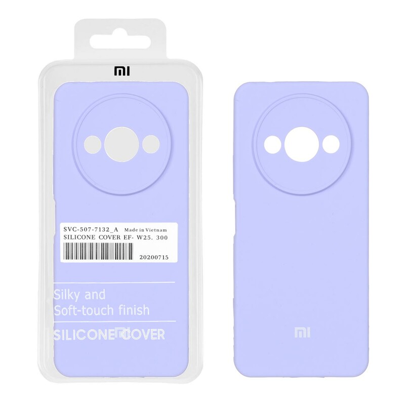 قاب سیلیکونی پاک کنی اورجینال درجه یک Xiaomi Redmi A3 / A3x / Poco C61 - یاسی (پک دار)
