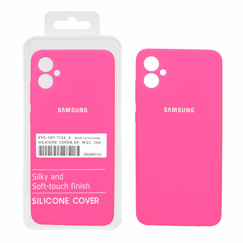 قاب سیلیکونی پاک کنی اورجینال درجه یک Samsung Galaxy A05 - صورتی فانتزی (پک دار) - NTC