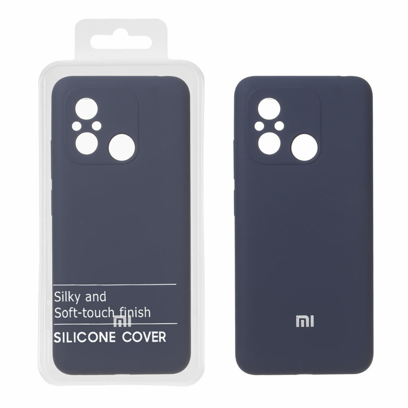 قاب سیلیکونی پاک کنی اورجینال درجه یک Xiaomi Redmi 12C / Redmi 11A / Poco C55 - سرمه ای تیره (پک دار) - NTC