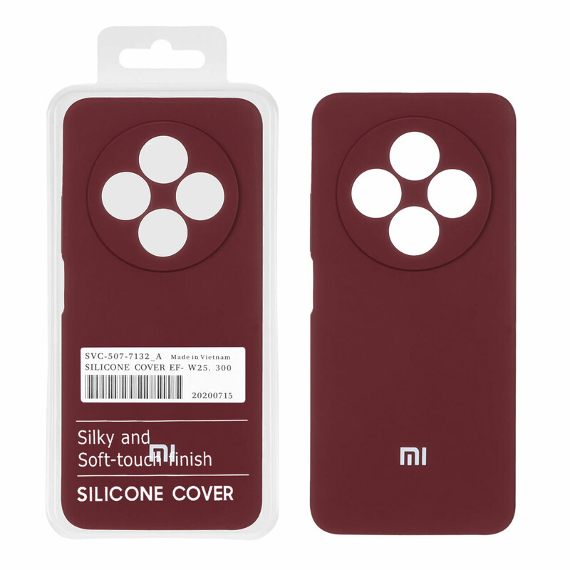 قاب سیلیکونی پاک کنی اورجینال درجه یک Xiaomi Redmi 14C / Redmi A4 / Poco C75 - زرشکی (پک دار)