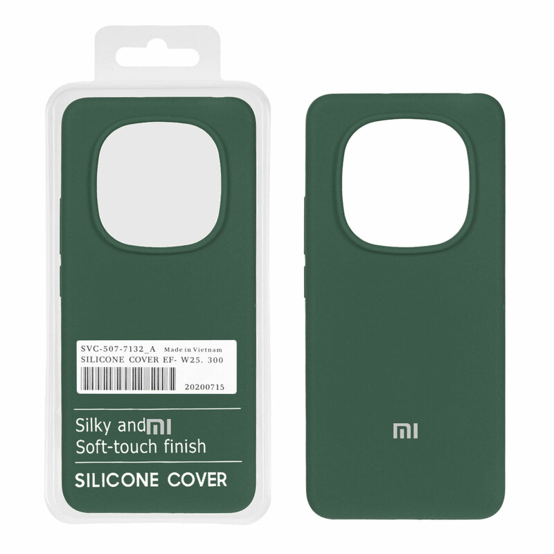 قاب سیلیکونی پاک کنی اورجینال درجه یک Xiaomi Redmi Note 14 Pro 4G - سبز تیره (پک دار)
