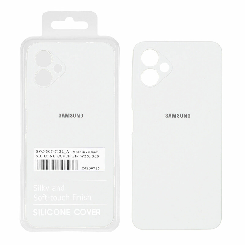 قاب سیلیکونی پاک کنی اورجینال درجه یک Samsung Galaxy A06 - سفید (پک دار)
