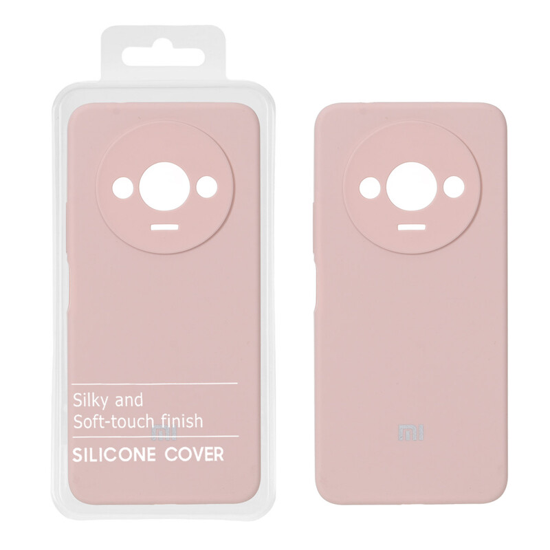 قاب سیلیکونی پاک کنی اورجینال درجه یک Xiaomi Redmi A3 / A3x / Poco C61 - کرم نارنجی (پک دار) - NTC
