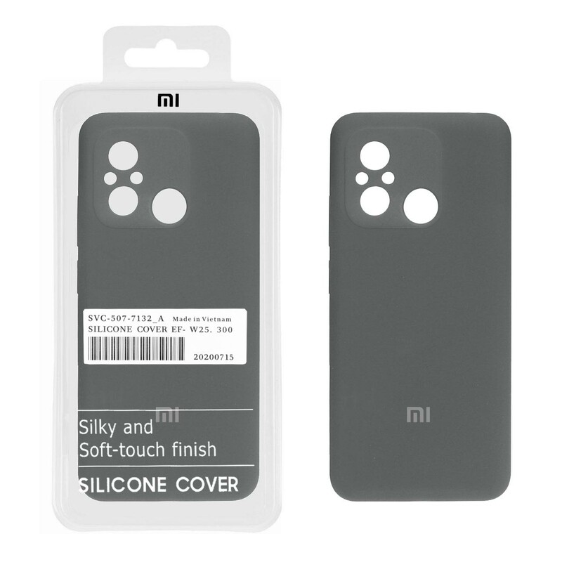 قاب سیلیکونی پاک کنی اورجینال درجه یک Xiaomi Redmi 12C / Redmi 11A / Poco C55 - خاکستری (پک دار)