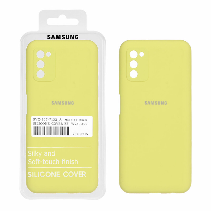 قاب سیلیکونی پاک کنی اورجینال درجه یک Samsung Galaxy A03s / A02s - زرد (پک دار)