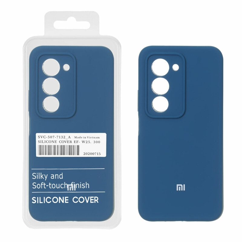 قاب سیلیکونی پاک کنی اورجینال درجه یک Xiaomi Redmi 15 4G - آبی کاربنی (پک دار)