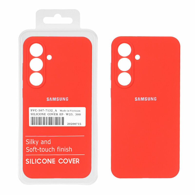 قاب سیلیکونی پاک کنی اورجینال درجه یک Samsung Galaxy S25 FE - قرمز (پک دار)