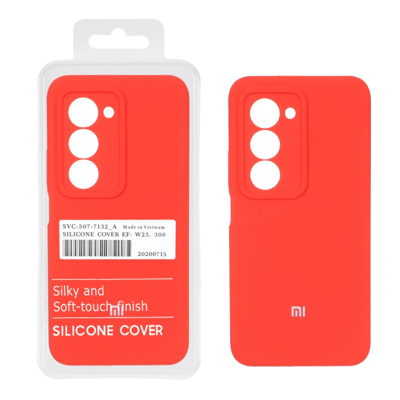 قاب سیلیکونی پاک کنی اورجینال درجه یک Xiaomi Redmi 15 4G - قرمز (پک دار)