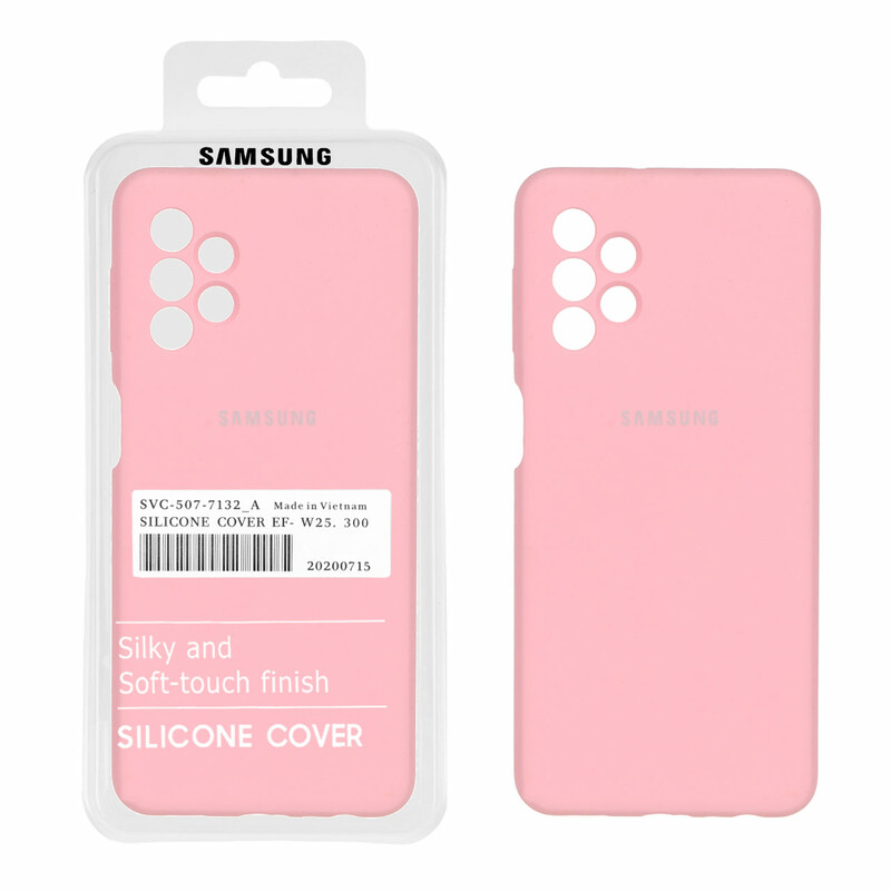 قاب سیلیکونی پاک کنی اورجینال درجه یک Samsung Galaxy A32 5G - صورتی (پک دار)