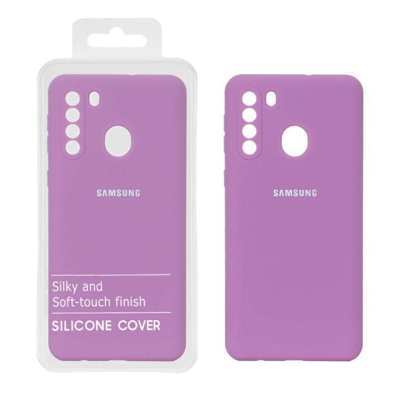 قاب سیلیکونی پاک کنی اورجینال درجه یک Samsung Galaxy A21 - ارغوانی (پک دار)