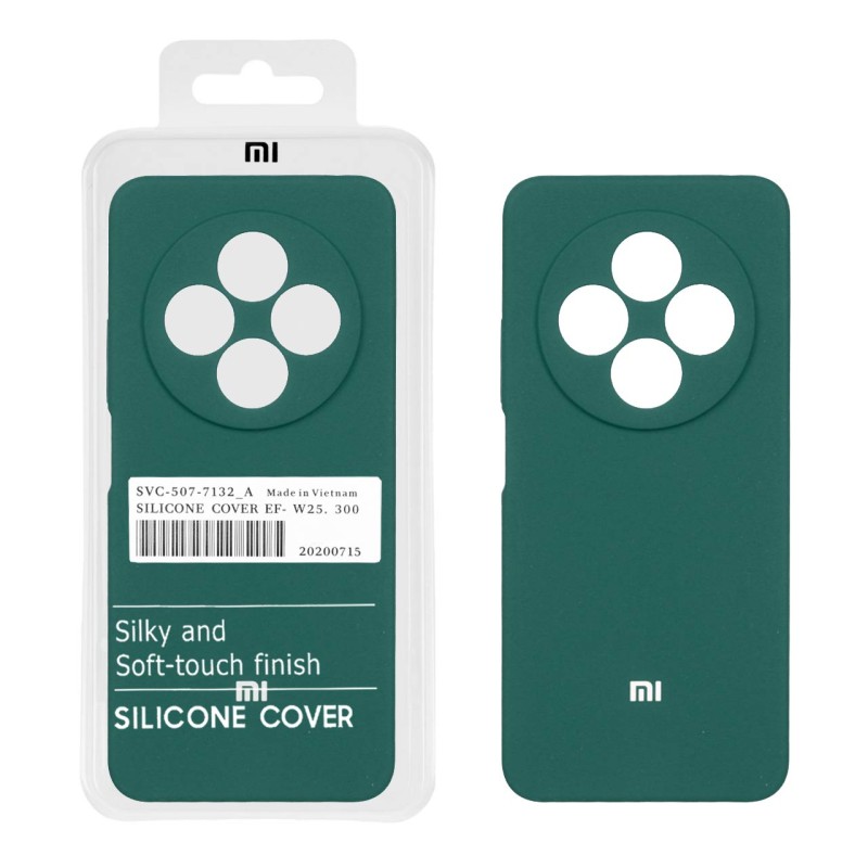 قاب سیلیکونی پاک کنی اورجینال درجه یک Xiaomi Redmi 14C / Redmi A4 / Poco C75 - سبز تیره (پک دار)