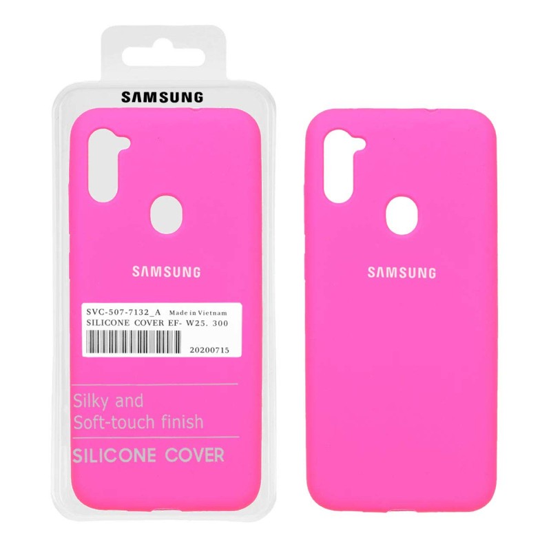 قاب سیلیکونی پاک کنی اورجینال درجه یک Samsung Galaxy A11 / M11 - صورتی فانتزی (پک اصلی)
