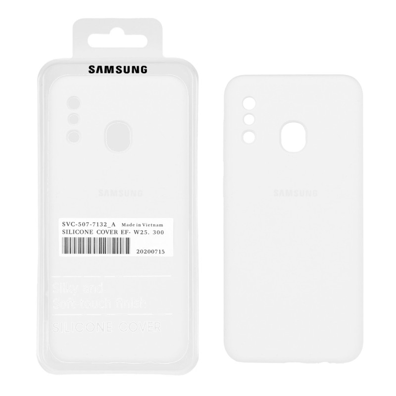 قاب سیلیکونی پاک کنی اورجینال درجه یک Samsung Galaxy A20 / A30 - سفید (پک دار)