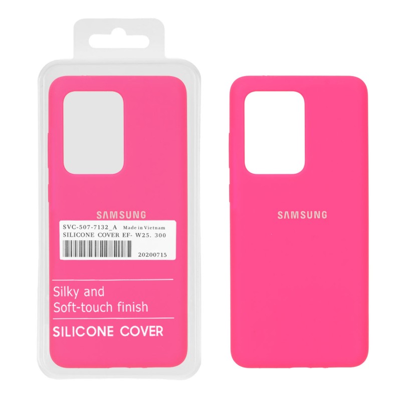 قاب سیلیکونی پاک کنی اورجینال درجه یک Samsung Galaxy S20 Ultra - صورتی فانتزی (پک دار) - NTC