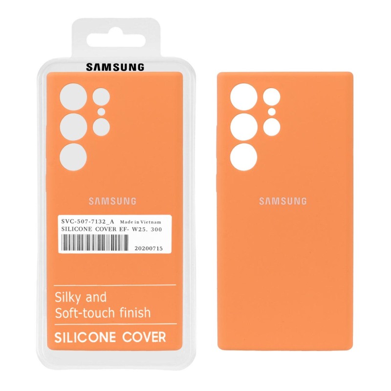 قاب سیلیکونی پاک کنی اورجینال درجه یک Samsung Galaxy S23 Ultra - نارنجی (پک دار)