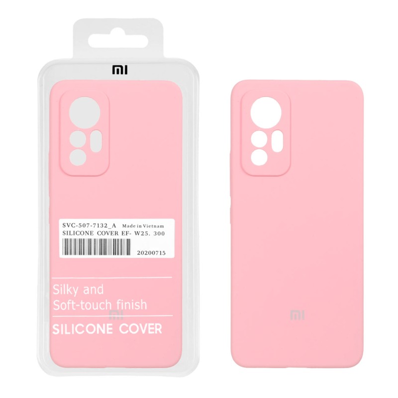 قاب سیلیکونی پاک کنی اورجینال درجه یک Xiaomi Mi 12 Lite - صورتی (پک دار)