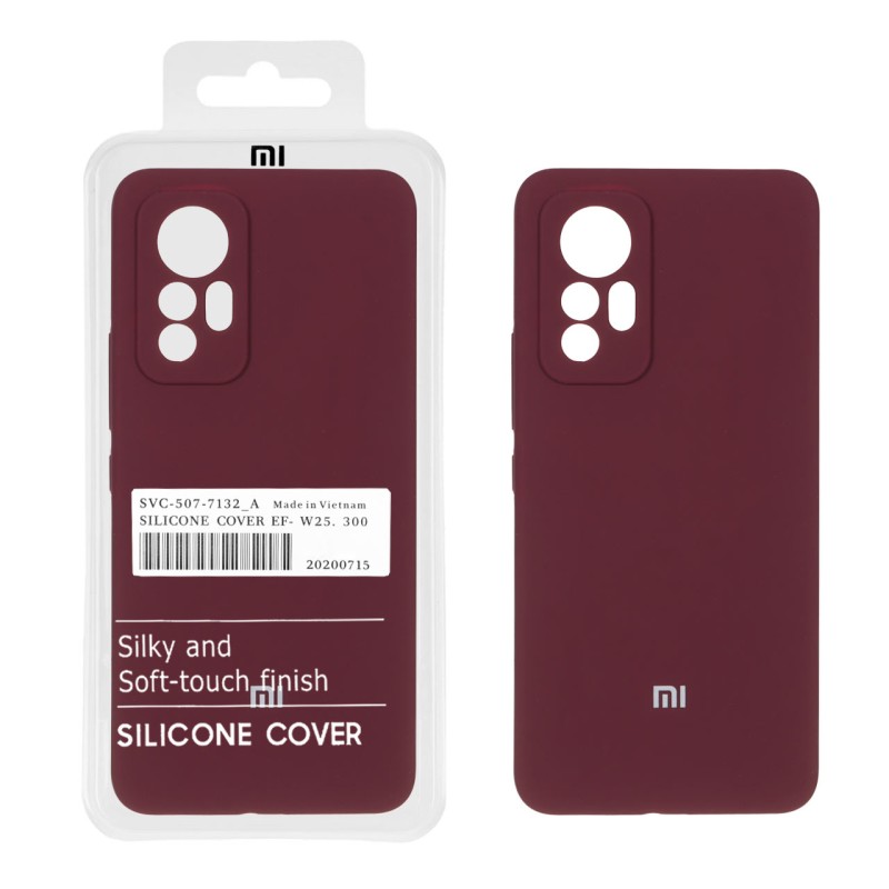 قاب سیلیکونی پاک کنی اورجینال درجه یک Xiaomi Mi 12 Lite - زرشکی (پک دار)