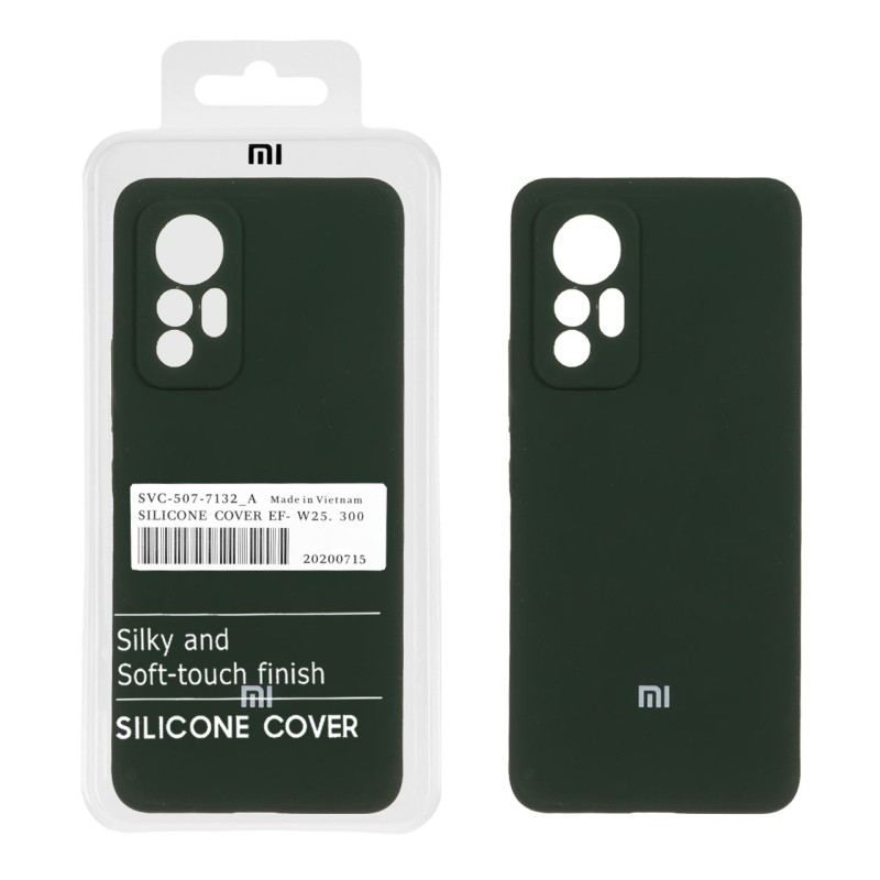 قاب سیلیکونی پاک کنی اورجینال درجه یک Xiaomi Mi 12 Lite - سبز تیره (پک دار)