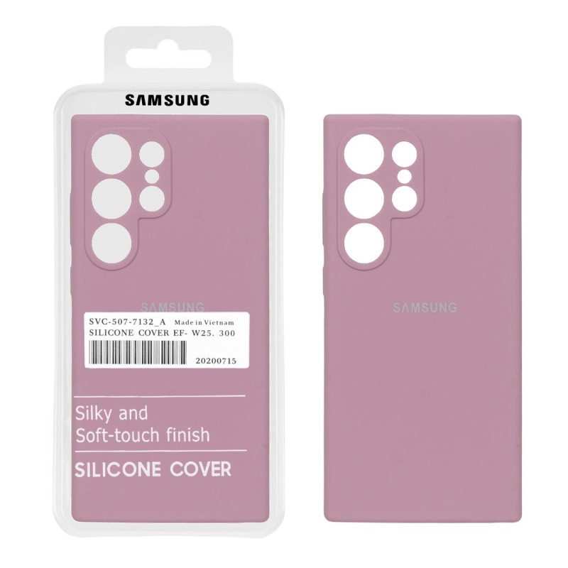 قاب سیلیکونی پاک کنی اورجینال درجه یک Samsung Galaxy S24 Ultra - بنفش کدر (پک دار)