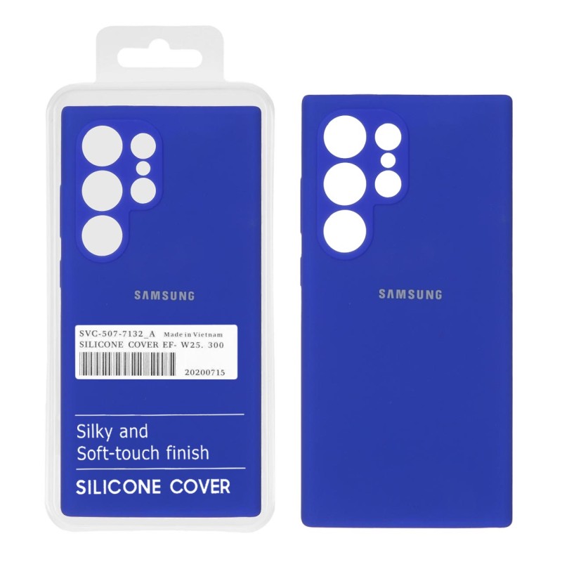 قاب سیلیکونی پاک کنی اورجینال درجه یک Samsung Galaxy S24 Ultra - آبی کاربنی (پک دار)