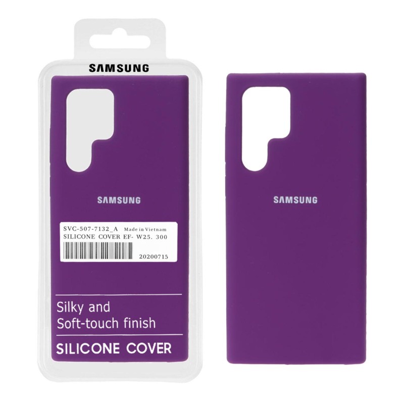 قاب سیلیکونی پاک کنی اورجینال درجه یک Samsung Galaxy S22 Ultra - بنفش (پک دار)