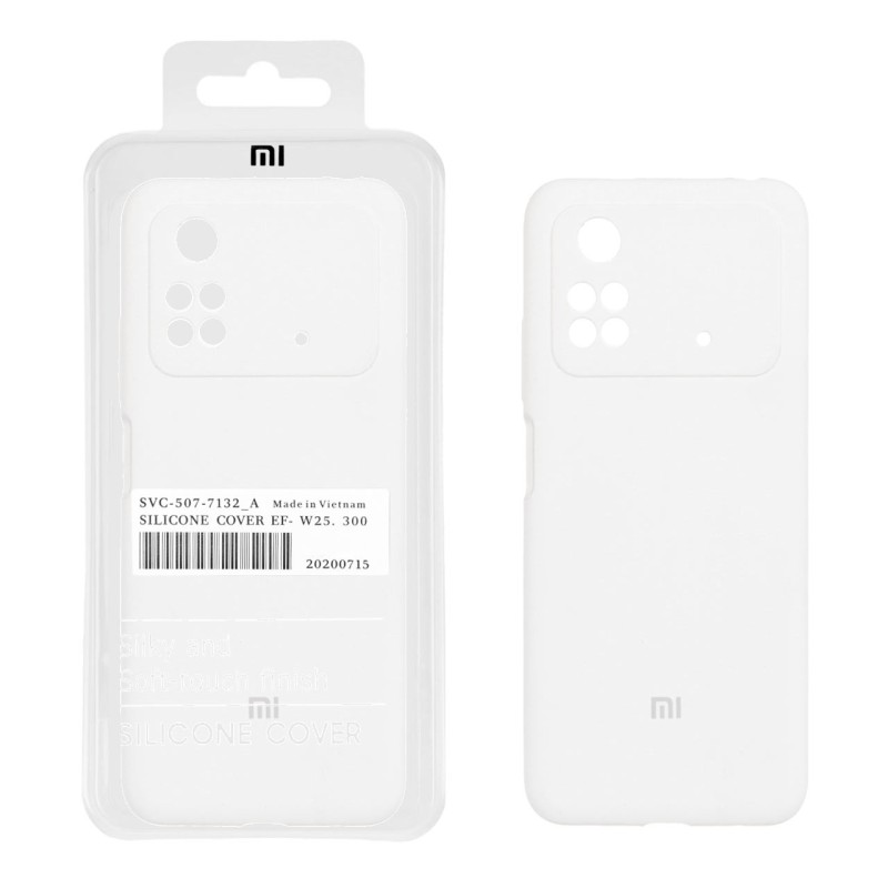 قاب سیلیکونی پاک کنی اورجینال درجه یک Xiaomi Poco M4 Pro 4G - سفید (پک دار)